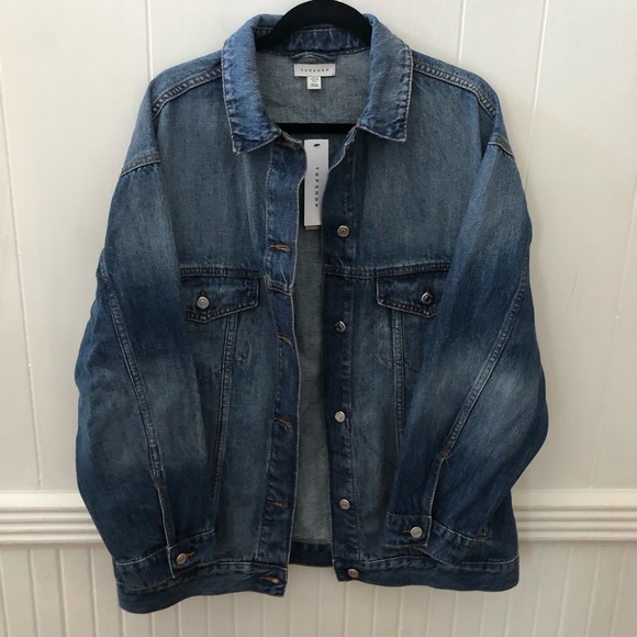 Top Shop Oversized Denim “Dad” Jacket - Picture 8 of 9